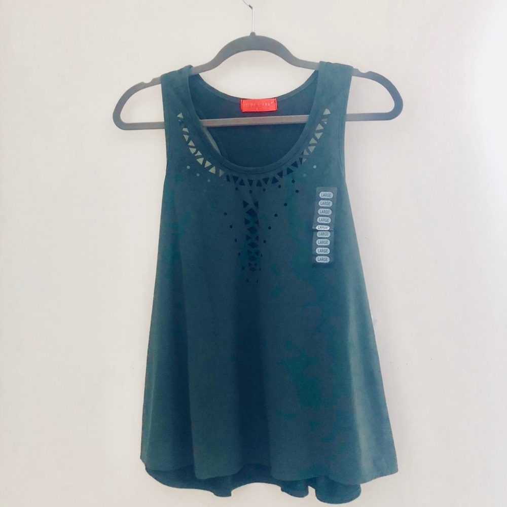 Women’s Olive Green Velvet Tank Top